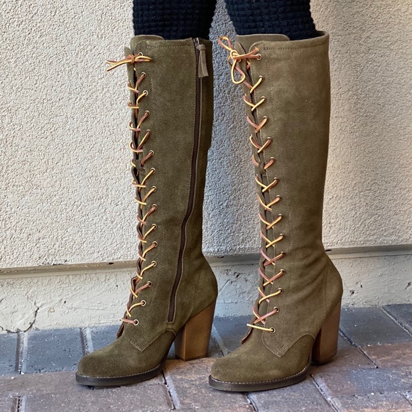 Anthropologie Shoes - Moss Genuine Leather Lace Up Heeled Military Boot